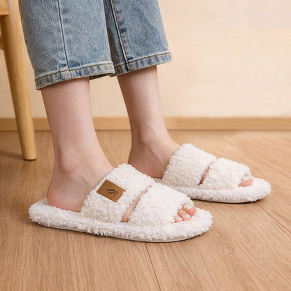 Fluffy Women's Slippers Home Soft Spring Autumn Luxury Designer Woman Shoes Elegant Faux Fuzzy Fur Slides Girl Non-Slip Open Toe
