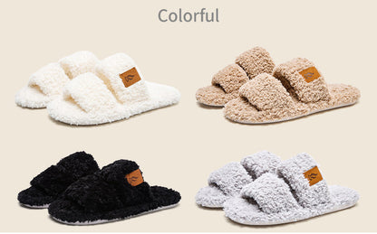Fluffy Women's Slippers Home Soft Spring Autumn Luxury Designer Woman Shoes Elegant Faux Fuzzy Fur Slides Girl Non-Slip Open Toe