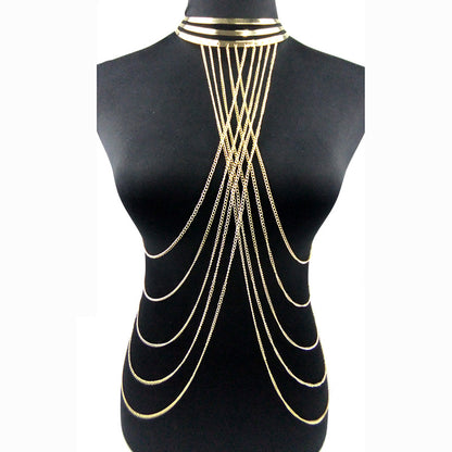Aliexpress Jewelry Body Chain Gold Large Hoop Necklace Exaggerated Stylish Body Chain