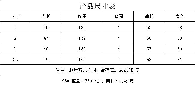 Ins Style Autumn and Winter European and American Lantern Long-Sleeved Corduroy Casual Short Outwear Jacket Amazon Hot Cross-Border Women's Clothing