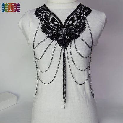 Meiximei Jewelry Black Lace Multi-Layer Tassel Export Jewelry Necklace Body Chain Body Chain