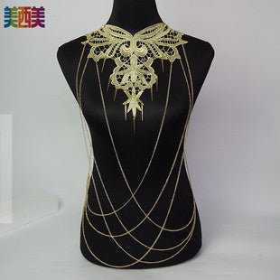 Meiximei Jewelry Black Lace Multi-Layer Tassel Export Jewelry Necklace Body Chain Body Chain