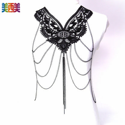 Meiximei Jewelry Black Lace Multi-Layer Tassel Export Jewelry Necklace Body Chain Body Chain