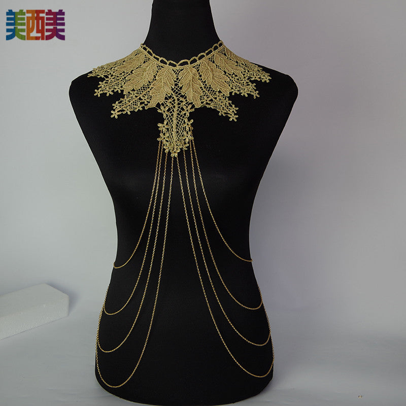 Meiximei Body Chain Jewelry Gold Lace Personalized Fashion Necklace Body Chain