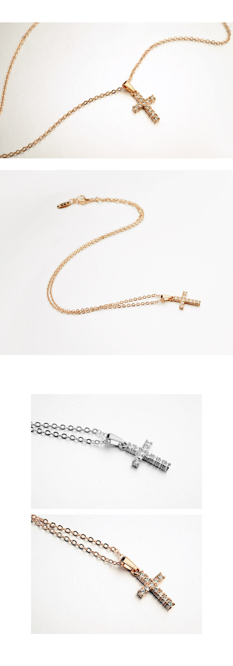 European and American fashion personality jewelry inlaid with Austrian Diamond redemption cross classic necklace factory direct 70260