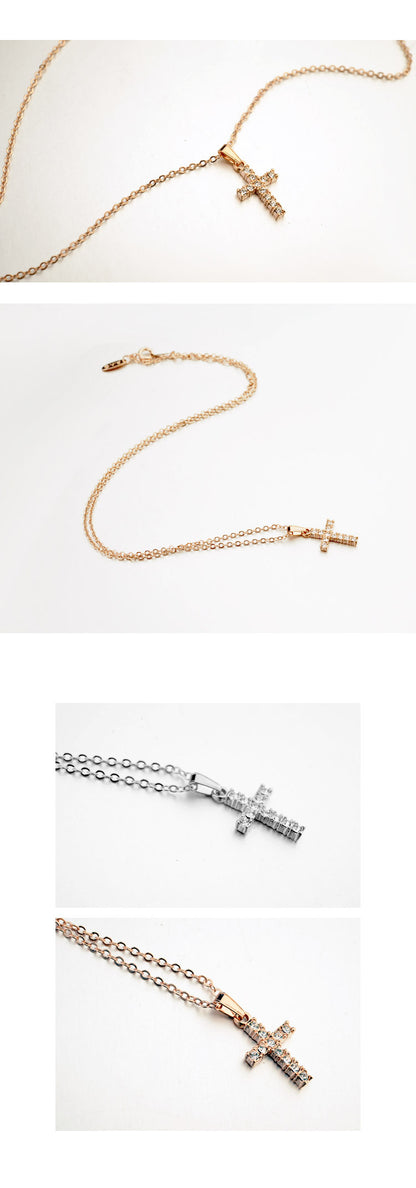 European and American fashion personality jewelry inlaid with Austrian Diamond redemption cross classic necklace factory direct 70260