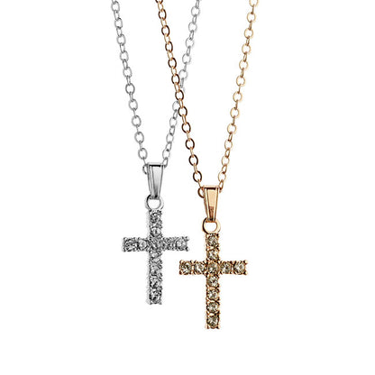 European and American fashion personality jewelry inlaid with Austrian Diamond redemption cross classic necklace factory direct 70260