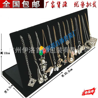 in stock wholesale black plush necklace bracelet ring pendant earrings 12 24 grid jewelry storage display plate