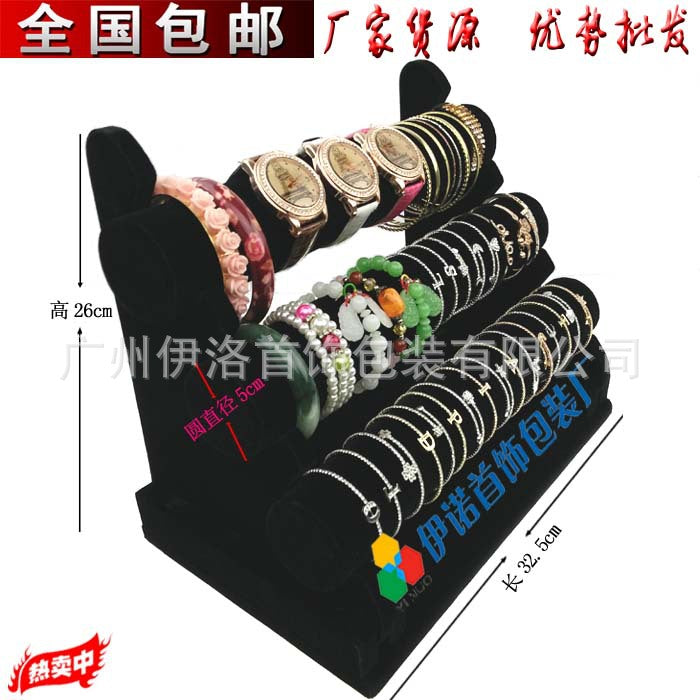 in stock wholesale black plush necklace bracelet ring pendant earrings 12 24 grid jewelry storage display plate