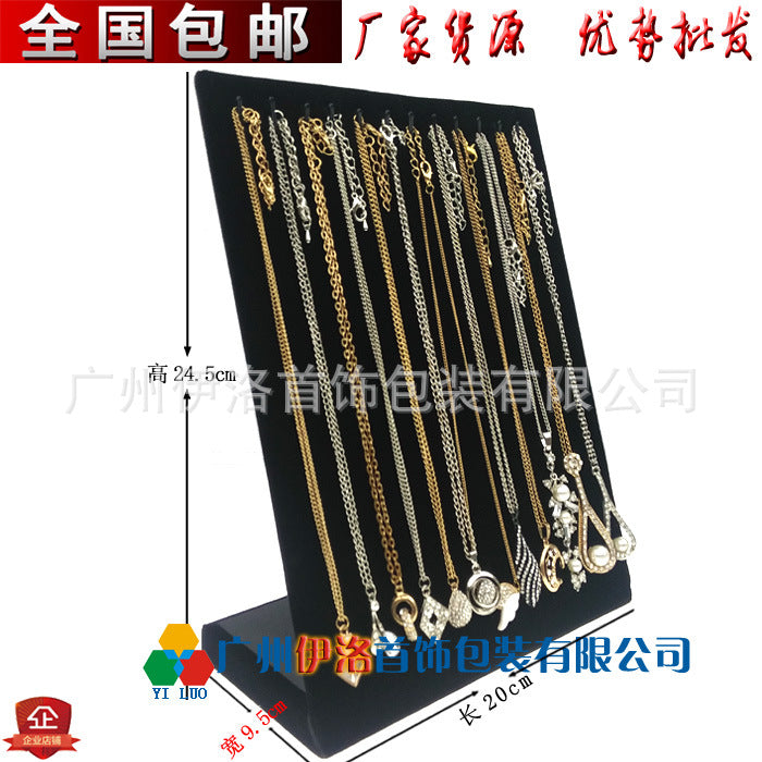 in stock wholesale black plush necklace bracelet ring pendant earrings 12 24 grid jewelry storage display plate