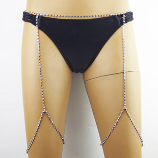 European and American Cross-Border Jewelry Nightclub Style Metal Necklace Bikini Body Sexy Hollow Full Diamond Grid Micro-Inlaid