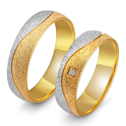Wish Cross-border Hot Selling New Fashion Jewelry Korean Creative Ring Jewelry Titanium Steel Room Gold Couple Ring