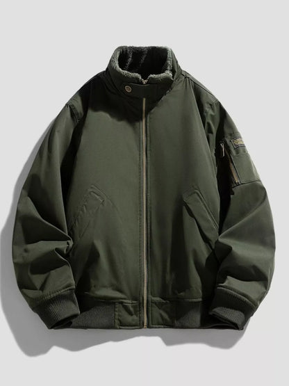 Men's Plus Size Zip Up Long Sleeve Jacket