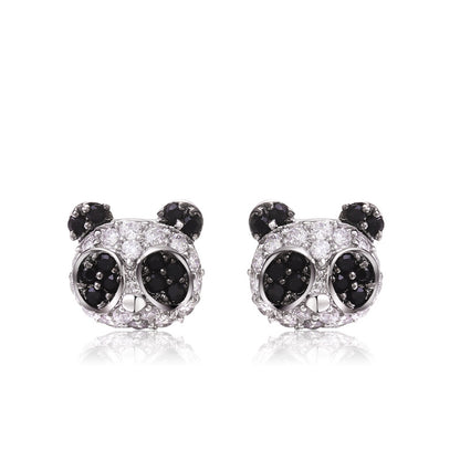 Red Apple Jewelry Women's Simple Personality Girl Series Panda Head Earrings Birthday Gift for Girlfriends