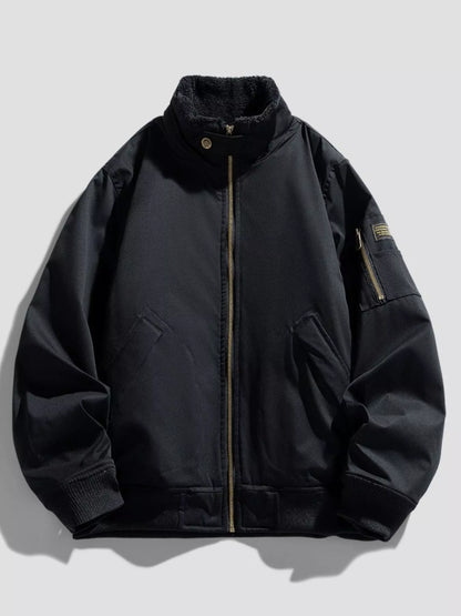 Men's Plus Size Zip Up Long Sleeve Jacket
