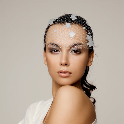 Vintage French Style Birdcage Face Veil Wedding Fascinator White Face Net Comb Tea Party Costume Headwear