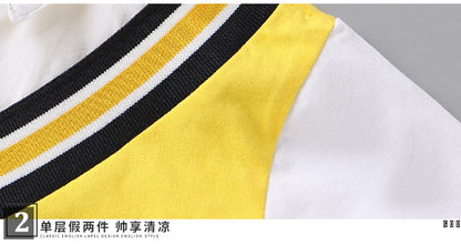 Colors Children Cotton Korean Japanese Student School Uniforms Girls Boys Kid Collar Shirt Top Pleated Skirt Shorts Tie Outfits