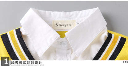 Colors Children Cotton Korean Japanese Student School Uniforms Girls Boys Kid Collar Shirt Top Pleated Skirt Shorts Tie Outfits
