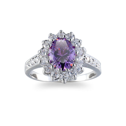 European and American Cross-border Jewelry Fashion OL Emerald Ring Princess Wedding Emerald Same Style Jewelry Advanced Ring