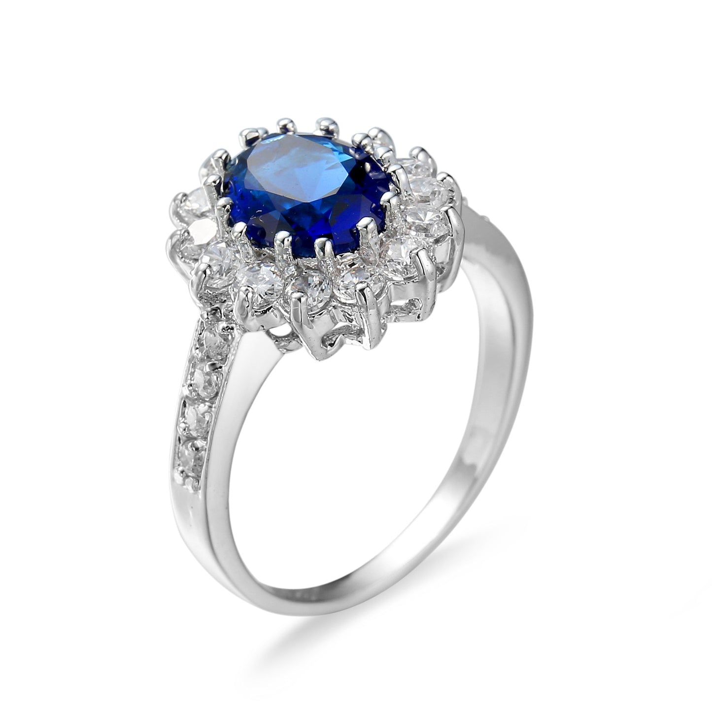 European and American Cross-border Jewelry Fashion OL Emerald Ring Princess Wedding Emerald Same Style Jewelry Advanced Ring