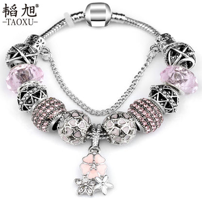 AliExpress Cross-border European and American Creative Jewelry Fashion DIY Crystal Beaded Bracelet Crystal Bracelet Ladies Jewelry