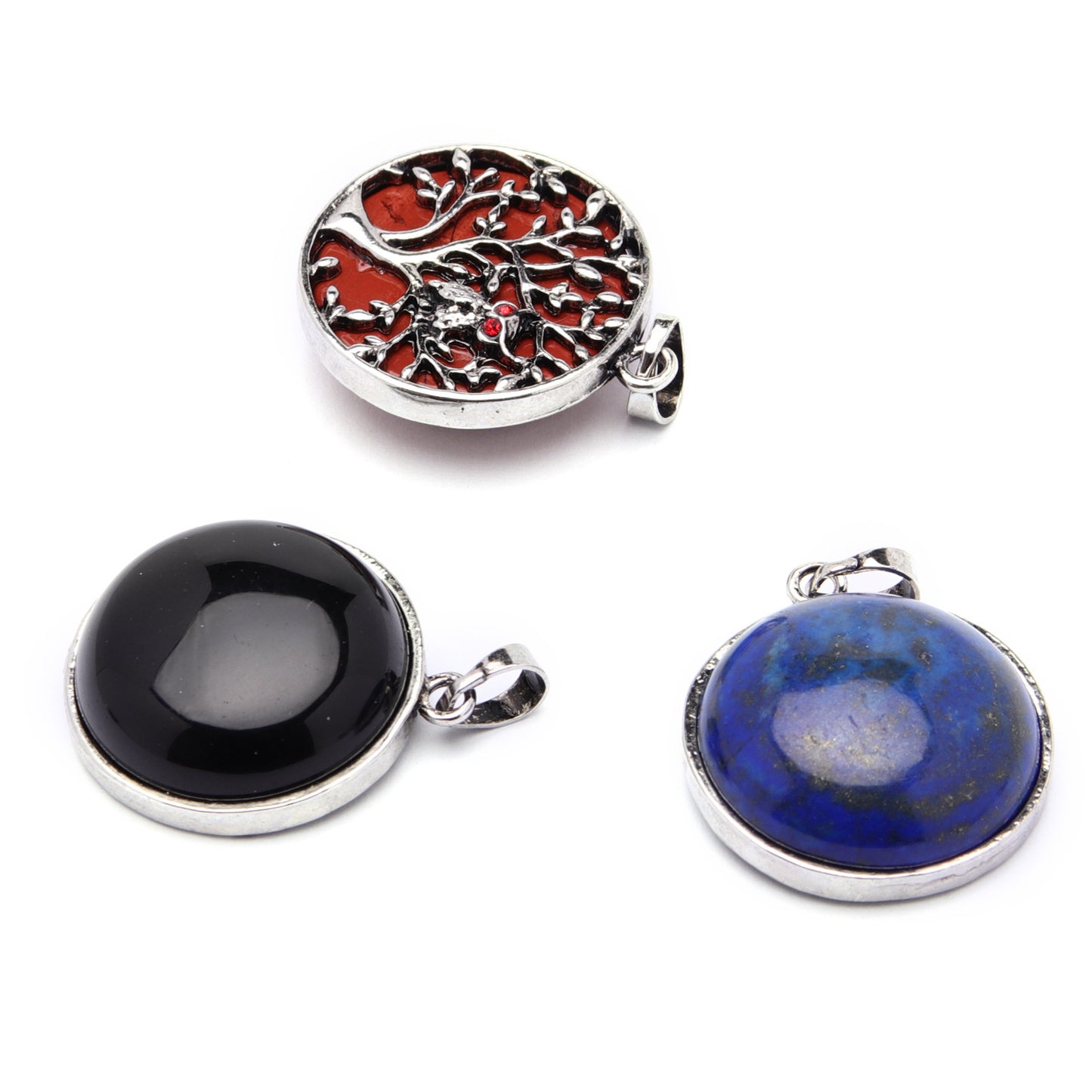 Fashion ancient silver owl tree of life pendant natural water wafer ring inlay pendant foreign trade jewelry necklace