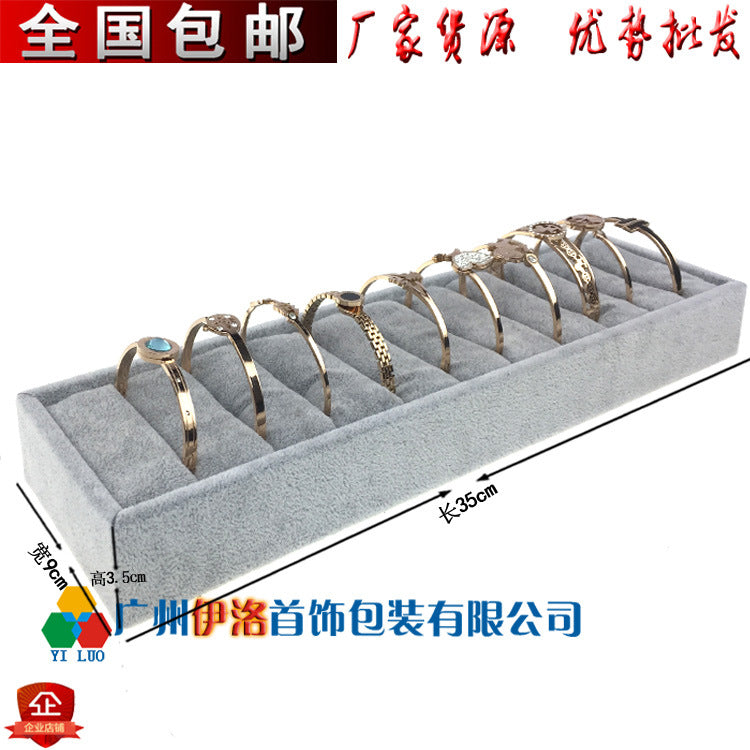 Ice Flower Velvet Jewelry Box Display Plate Ring Bracelet Trapezoidal Jewelry Display Stand Gold and Silver Jewelry Props