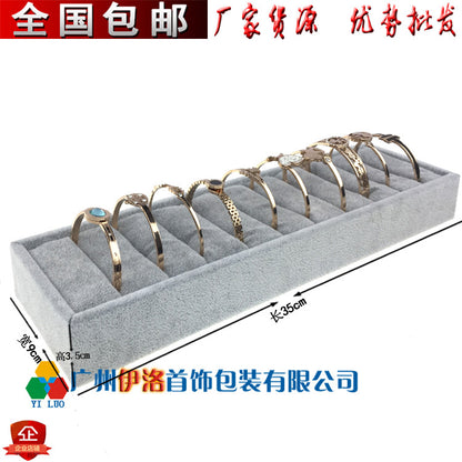 Ice Flower Velvet Jewelry Box Display Plate Ring Bracelet Trapezoidal Jewelry Display Stand Gold and Silver Jewelry Props
