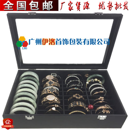 in stock wholesale black plush necklace bracelet ring pendant earrings 12 24 grid jewelry storage display plate