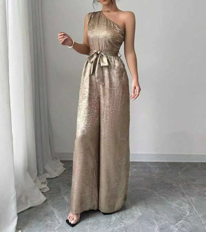 Women High Waist White Halter Neck Zip Front Wide Leg Jumpsuit, Elegant Sleeveless Casual Party Vacation Romper