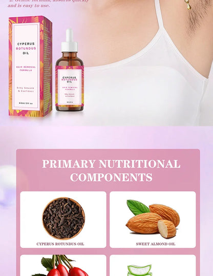 Natural Hair Inhibitor Oil – Gentle Formula For Underarm Leg & Arm Hair Slows Regrowth Leaves Silky Smooth Skin – Great Results