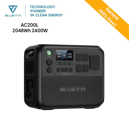 【RENEW 】BLUETTI AC200L 2048Wh 2400W Portable Power Station Solar Generator High-Capacity Reliable Energy for Home Outdoor