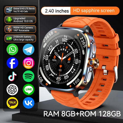 M99 Smartwatch 5G With 2.4inch Amoled Screen 900W Rotating Camera WIFI GPS Position Compass NFC Bluetooth Smart Watch Men Women