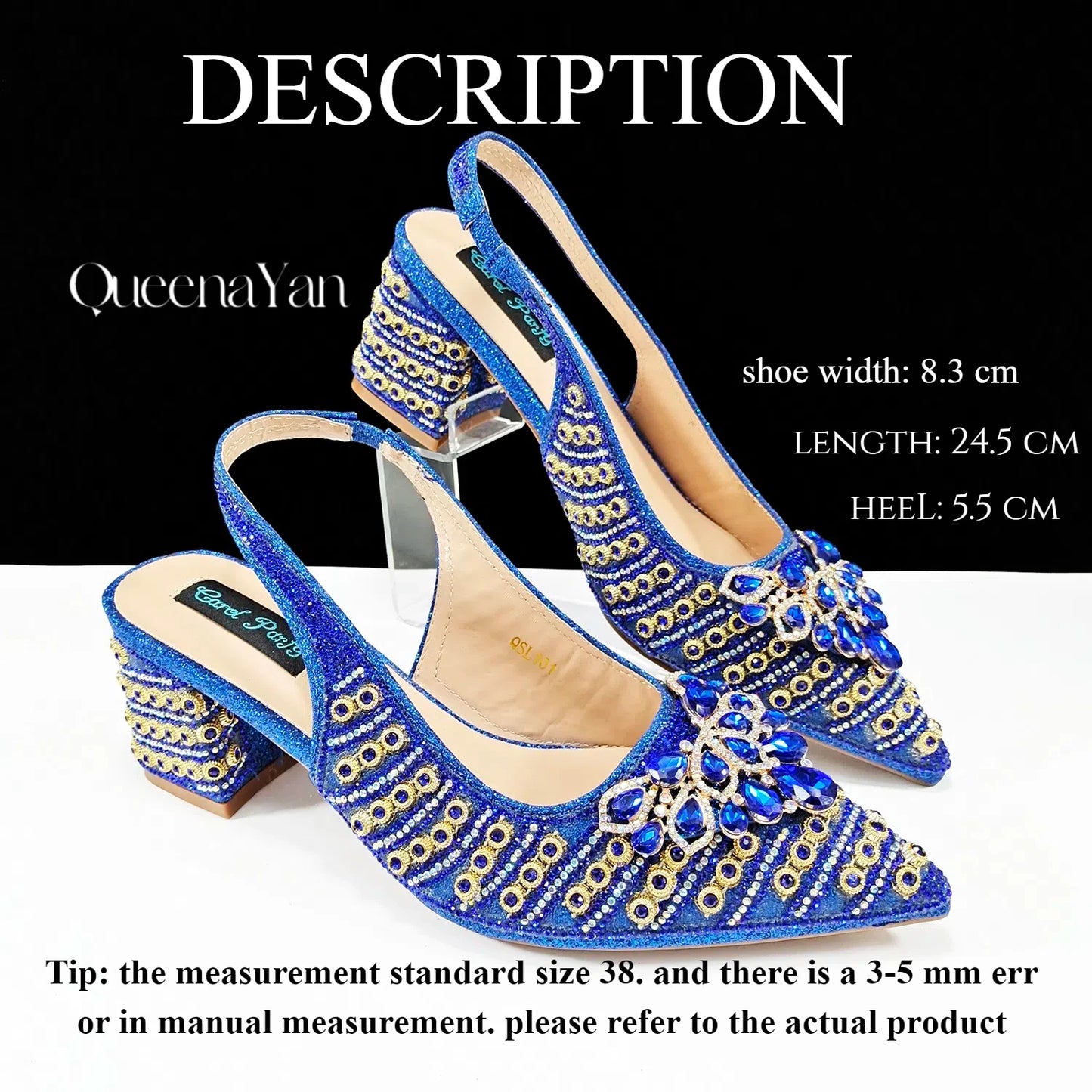 QUEENA Yan  Dazzling Dreams: Full Rhinestone High Heels and Coordinated Bag for Timeless Style