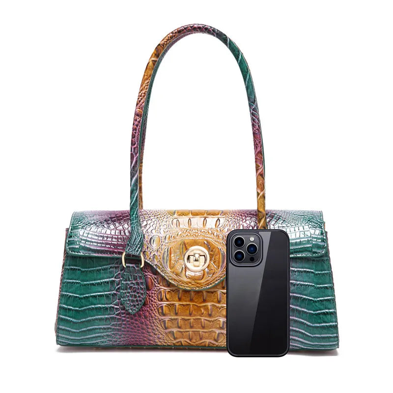 XMESSUN New Crocodile Pattern Handbag Bags for Women 2026 Fashion Designer Luxury Vintage Lady PU Leather Shoulder Crossbody Bag