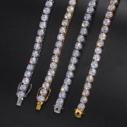 8mm-10mm High-Quality VVS1 Moissanite Tennis Necklace S925 Sterling Silver Necklaces For Men Women Pass Diamonds Test Iced Out