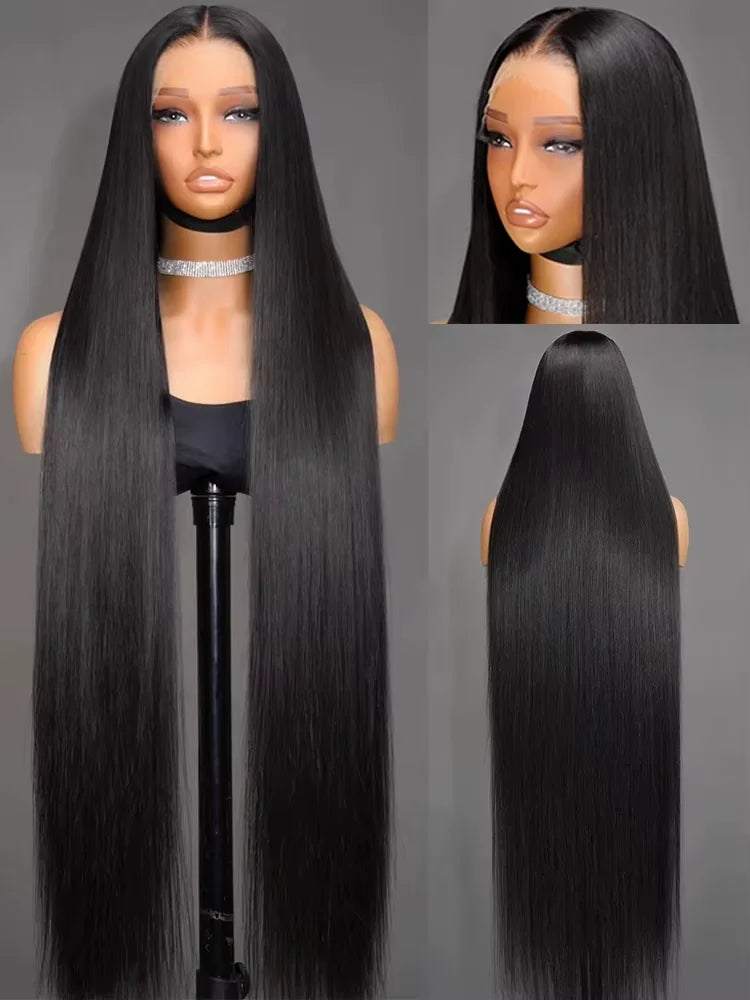 Bone Straight Wigs Human Hair 13x6 HD Lace Frontal Wig 30 32Inch Lace Front Wig 5x5 Closure Glueless Natural For Women