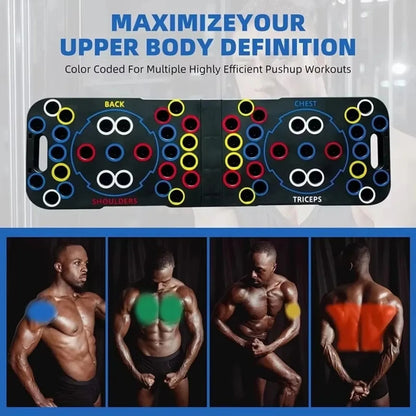 Portable Foldable Push Up Board Set with Handles, Multifunctional Home Gym Fitness Equipment for Chest, Arms, Back & Core Training