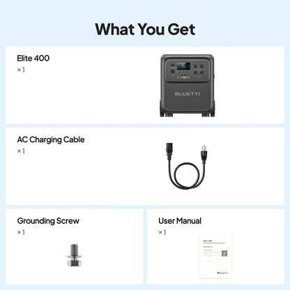 BLUETTI Elite 400 3840Wh Solar Generator with 200W/350W Solar Panels Kit High Capacity Portable Power Station for Home Backup