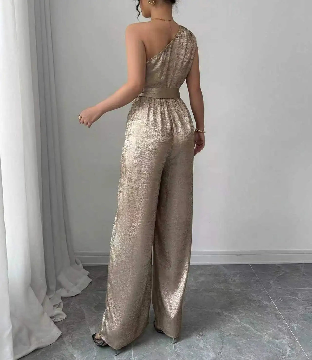 Women High Waist White Halter Neck Zip Front Wide Leg Jumpsuit, Elegant Sleeveless Casual Party Vacation Romper