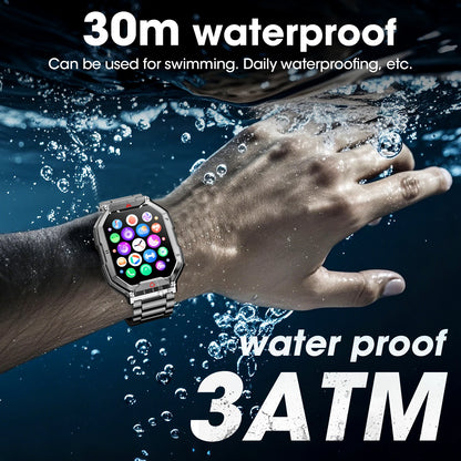 2026 Fashion 2.1 Inch AMOLED Smart Watch Men Bluetooth Call 107 Sports Mode GPS Trajectory Heart Rate Blood Pressure Oxygen Monitor 650mAh Long Standby Waterproof Fitness Tracker Smartwatch For Android IOS