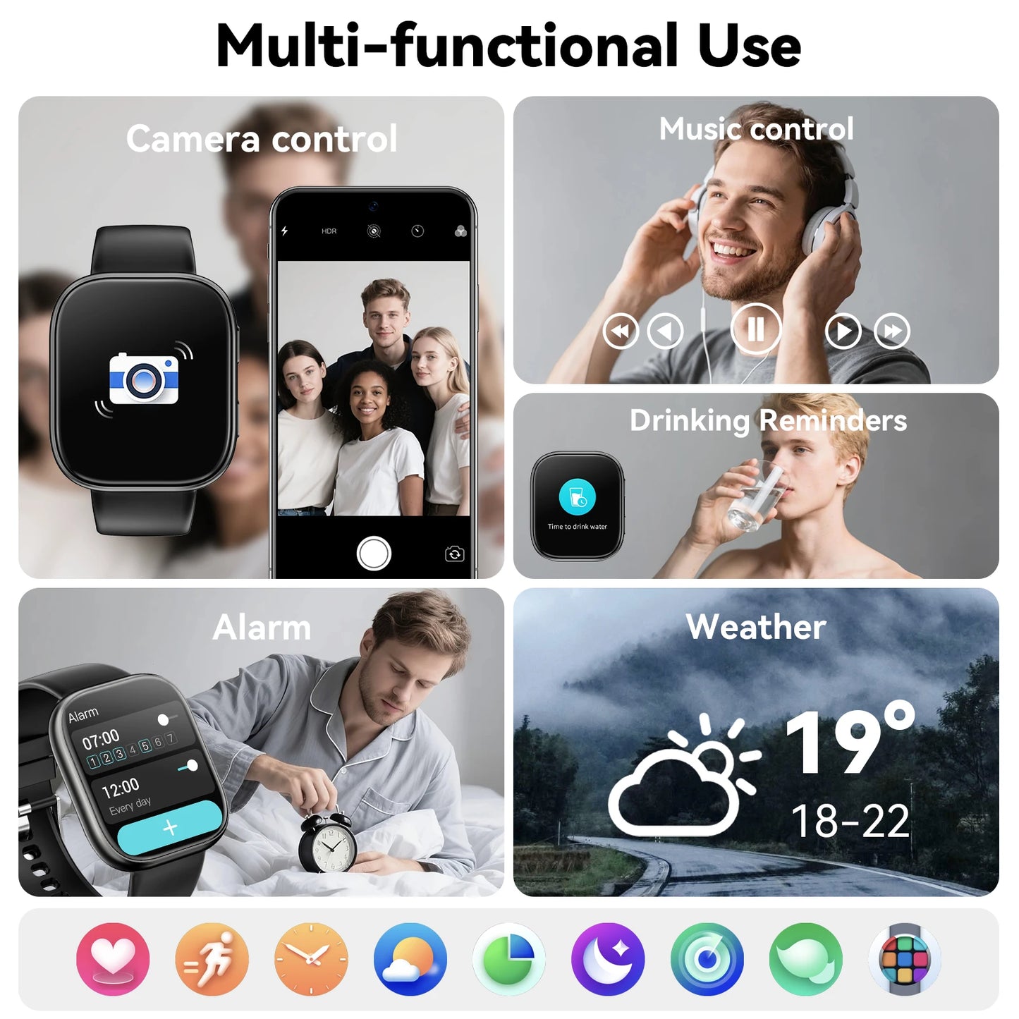 2026 Smart Watch Men 1.83" HD Screen Bluetooth Call 100+ Sports Modes Heart Rate Monitor Waterproof Fitness Tracker Smartwatch For Android iOS