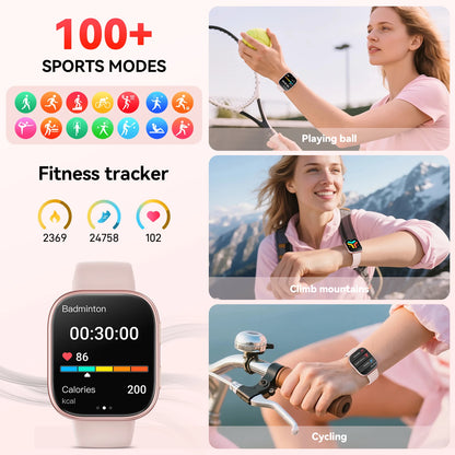 2026 Smart Watch Men 1.83" HD Screen Bluetooth Call 100+ Sports Modes Heart Rate Monitor Waterproof Fitness Tracker Smartwatch For Android iOS