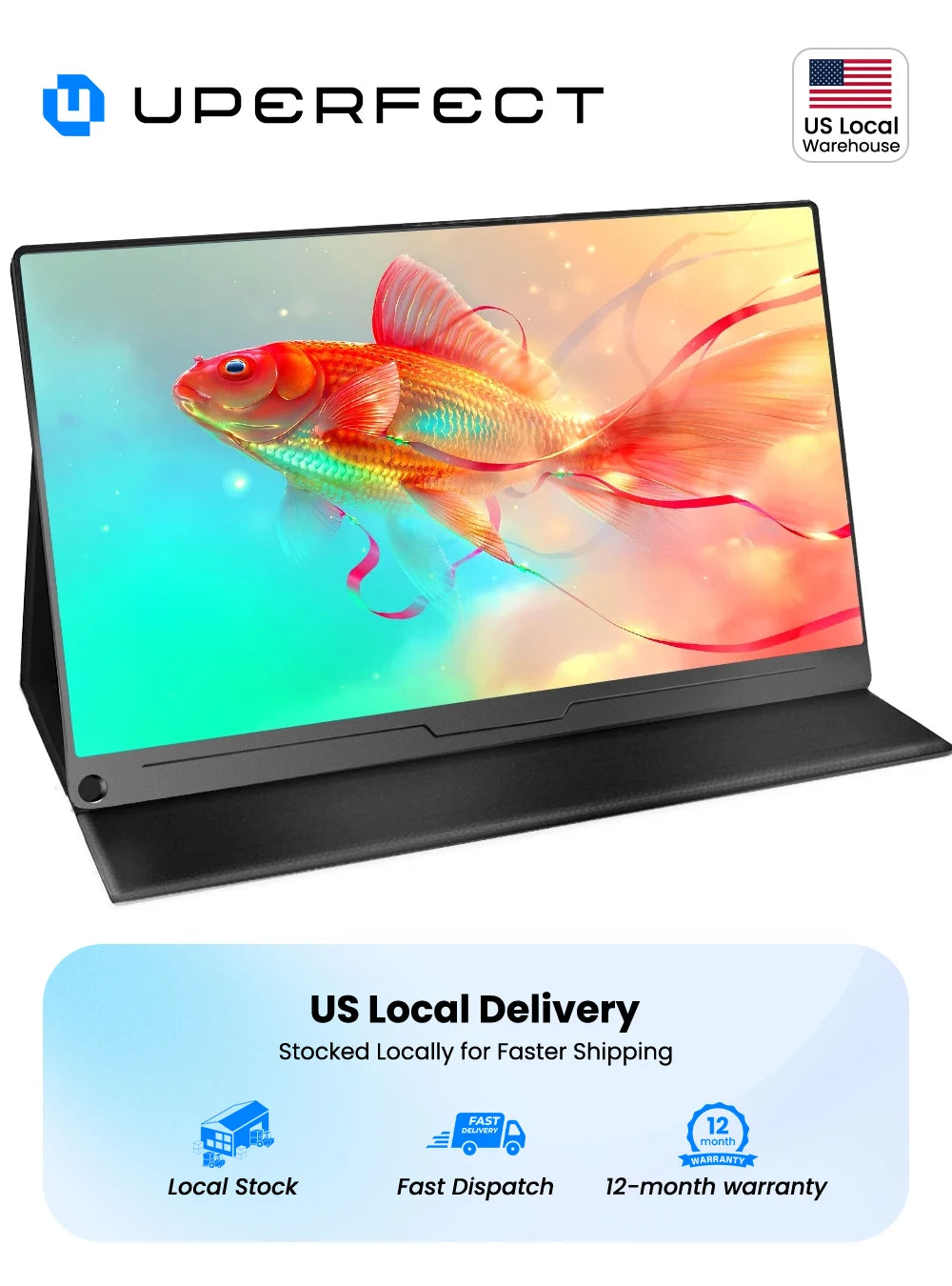 UPERFECT UBase FHD 1080P Portable Monitor 15.6 Inch IPS HDMI USB C Monitors For Laptop MAC Switch Xbox Phone PC Compatible Computer Display