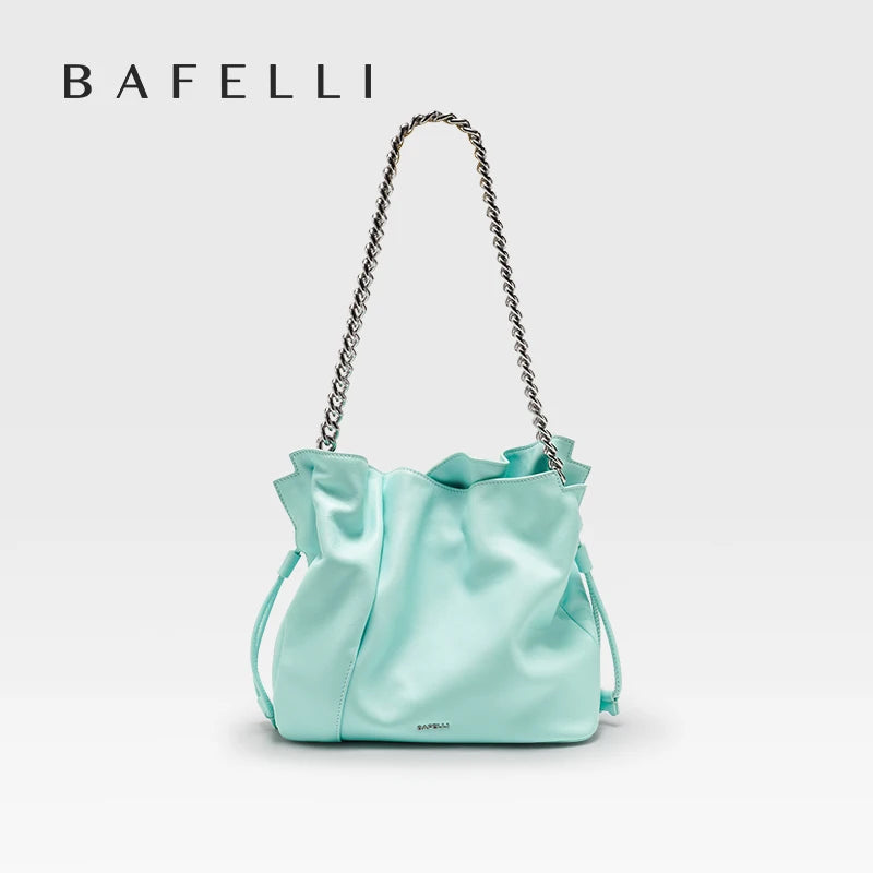 BAFELLI 2026 NEW WOMEN'S BAG LEATHER CASUAL BUCKET HANDBAGS FOR FEMALE TREND FASHION SHOPPER PURSE LUXURY BRAND SHOULDER