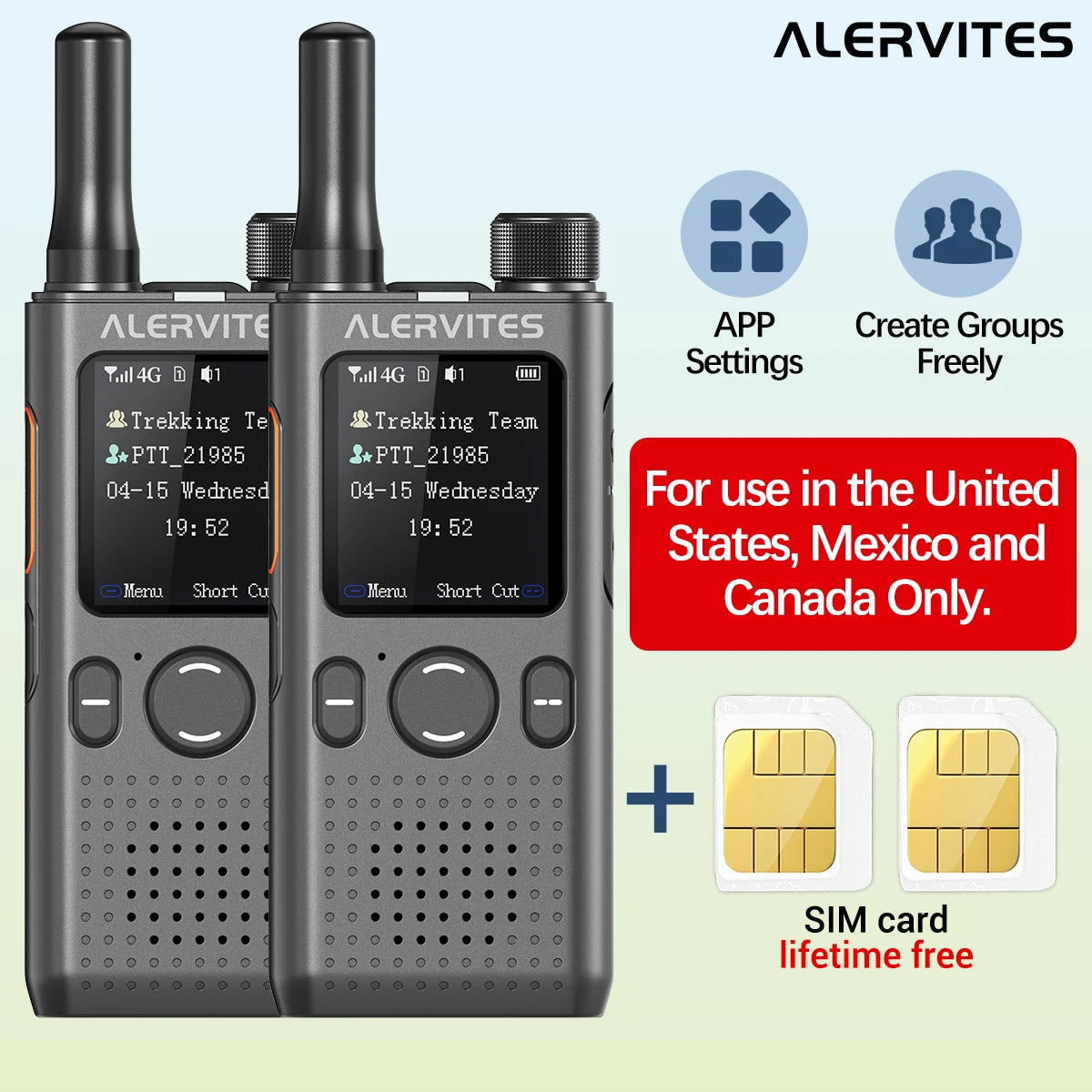 Baofeng AT1 POC Radio Lifetime Free Use Create Groups Freely Global 4G/5G Network Walkie Talkie Unlimited Distance ALERVITES