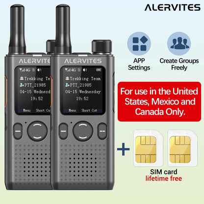 Baofeng AT1 POC Radio Lifetime Free Use Create Groups Freely Global 4G/5G Network Walkie Talkie Unlimited Distance ALERVITES