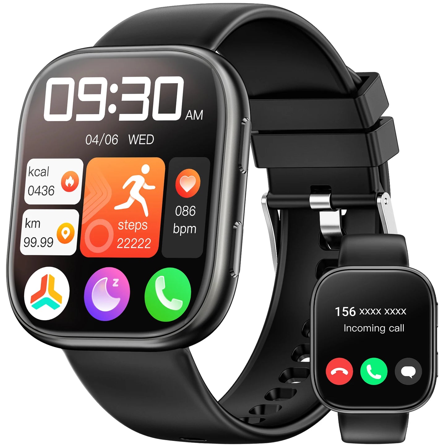 2026 Smart Watch Men 1.83" HD Screen Bluetooth Call 100+ Sports Modes Heart Rate Monitor Waterproof Fitness Tracker Smartwatch For Android iOS