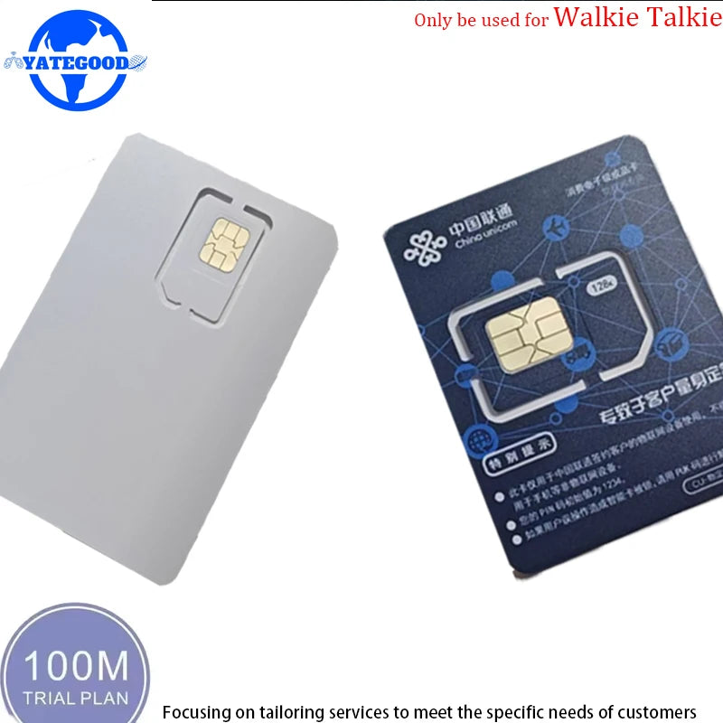 YATEGOOD 4G Global Walkie-Talkie SIM Card (Only for Use with Walkie-Talkies) Supports Push-to-Talk over Cellular (POC)