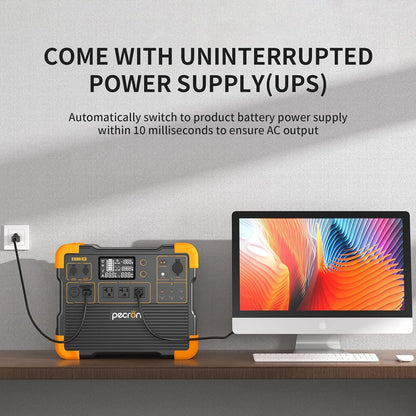 Uesd-Pecron E1500LFP 2200W 1536Wh Portable Power Station LiFePO4 Battery Solar Generator Expandable for Home Use Camping RV